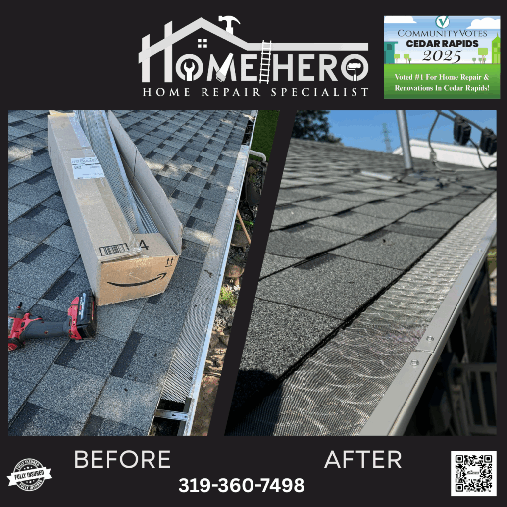 Home Hero gutter cleaning in cedar rapids, iowa project work