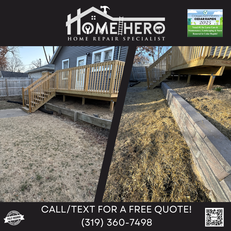 Home Hero property services project work in the Cedar Rapids area