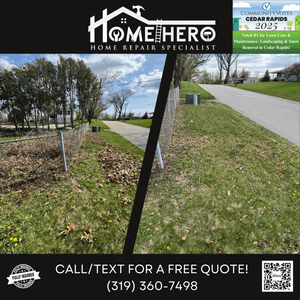 Home Hero leaf removal in cedar rapids, iowa project work