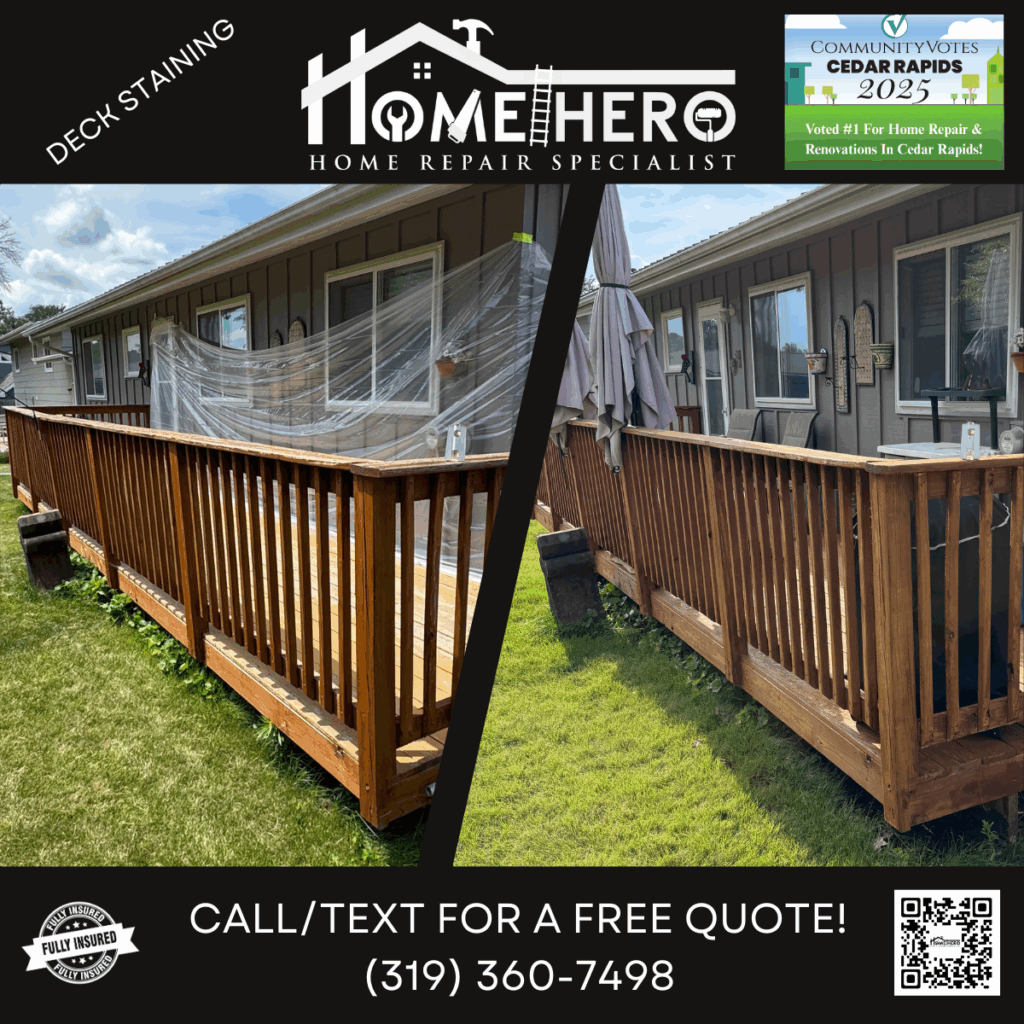 Home Hero deck repair in cedar rapids, iowa project work