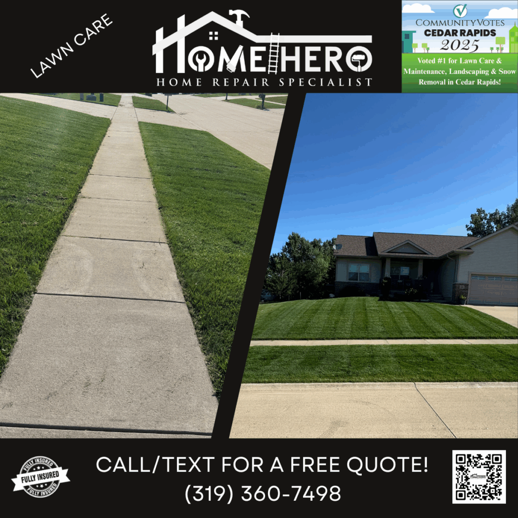 Home Hero lawn care & snow removal in cedar rapids, iowa project work
